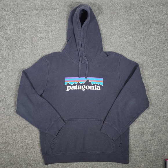 Patagonia Other - Patagonia Mens L Uprisal Hoodie Navy Blue Fitz Roy Logo Pullover Sweatshirt